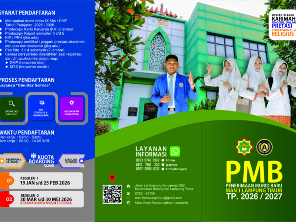 PENERIMAAN MURID BARU (PMB) MAN 1 LAMPUNG TIMUR TP. 2026/2027